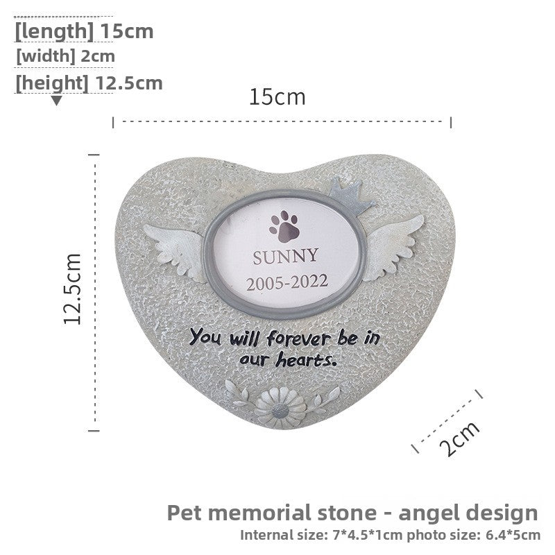 Pet Memorial Stone — Resin Keepsake Ornament for Cats & Dogs