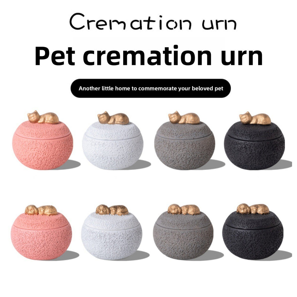 Sleeping Pet Cremation Urn — Handcrafted Memorial for Cats & Dogs