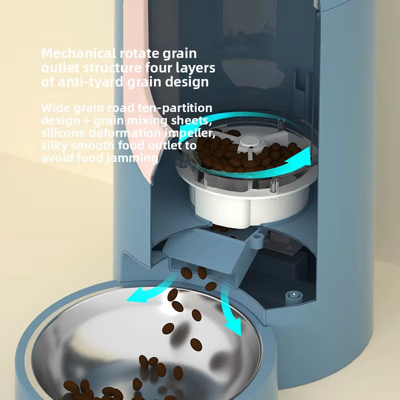 Factory Wholesale Timed and Quantitative Automatic Pet Feeder Remote Control Automatic Bowl Feeder for Cats and Dogs