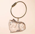 Transparent Cat Hair Storage Keychain Pendant Pet Fur Keepsake Memorial Souvenir for Backpack Bag Car Key Ginger Cat Lover Gift