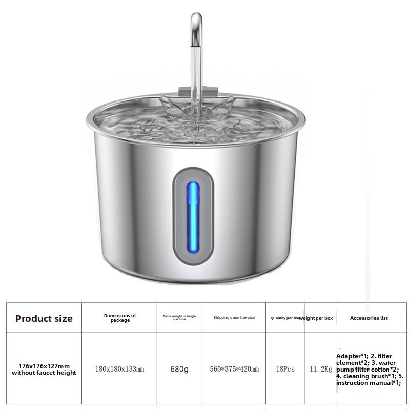 不锈钢自动宠物饮水器